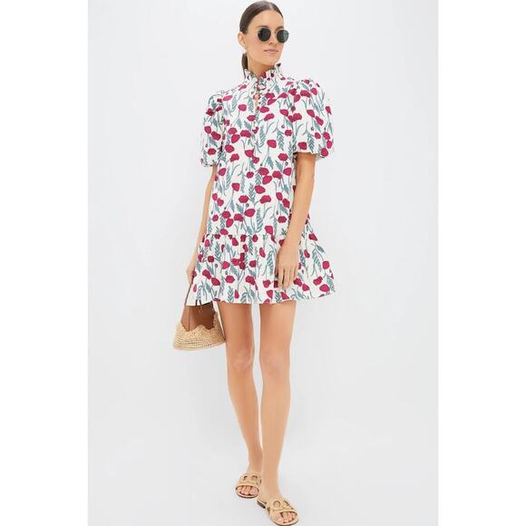 Tuckernuck Dresses & Skirts - HYACINTH HOUSE Red Amaryllis Floral Mimsy Mini Dress Size L NWT
